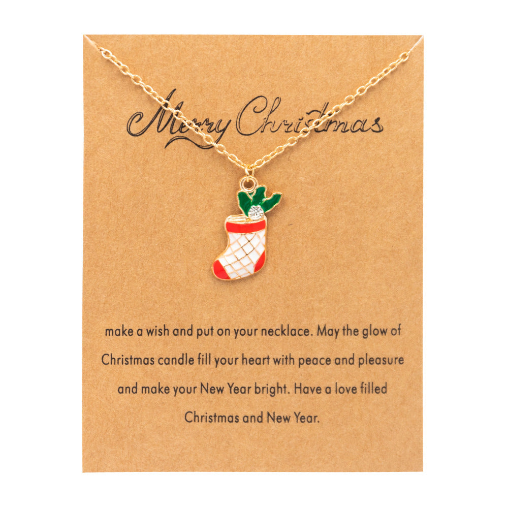 Card Santa Claus Series Alloy Pendant Necklace