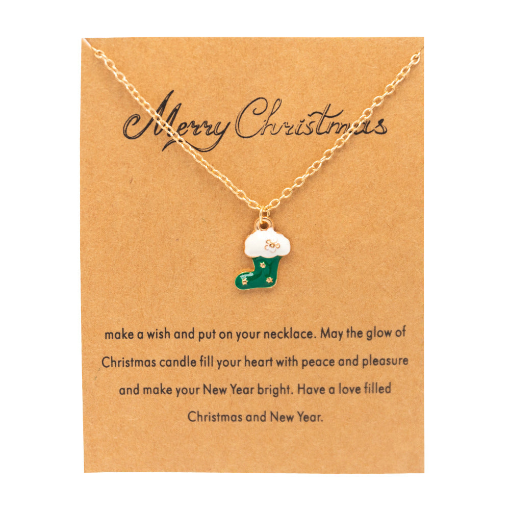 Card Santa Claus Series Alloy Pendant Necklace
